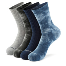 MONFOOT Dames en Heren 4-Pack Athletic gevoerde sokken Tie Dye M
