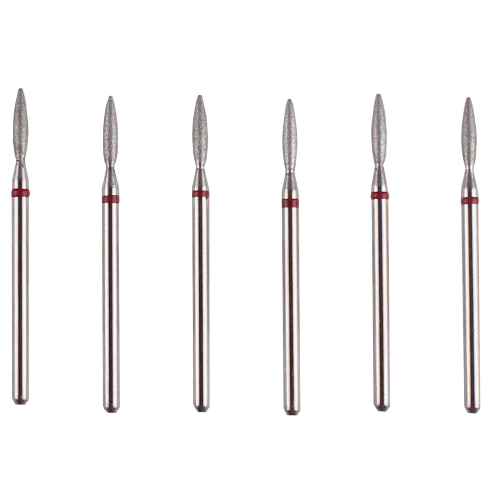 Barista Italiano Mzcmsl Flame Cuticle Drill Bit Set With Case, 6Pcs Pro Diamond Nail Bits For Nail Salon Manicure