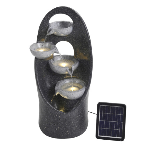 Outdoor Solar Water Feature LED Fountain Waterfall Pump Statue 2