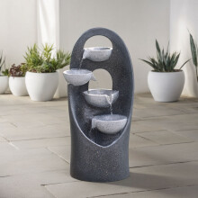 Outdoor Solar Water Feature LED Fountain Waterfall Pump Statue
