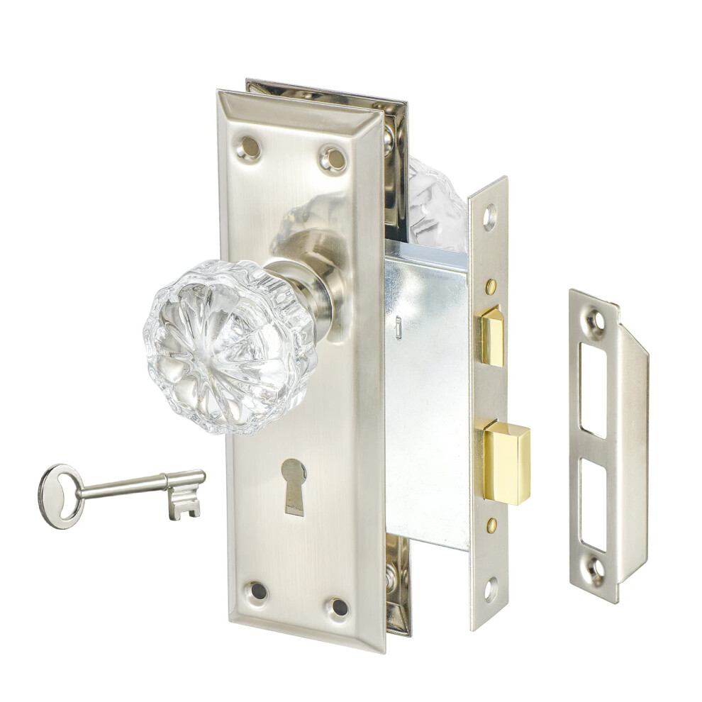 Newliplace Mortise Lock Set With Crystal Glass Knob Antique Door Knob 611558497077