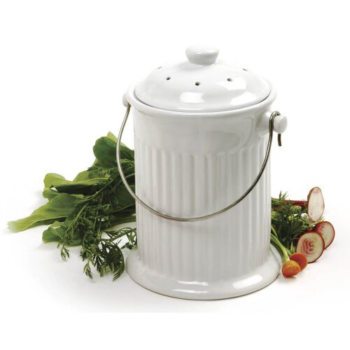 Norpro, wei?, 1 Gallone Keramik-Kompostbeh?lter, Einheitsgr??e 1