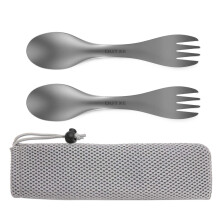 OUTXE Titanium 2 az 1-ben villa s kanl kombinlt 2 csomagos ultraknnyu kempingeszkz krnyezetbart Spork htizskos trzshoz szabadban