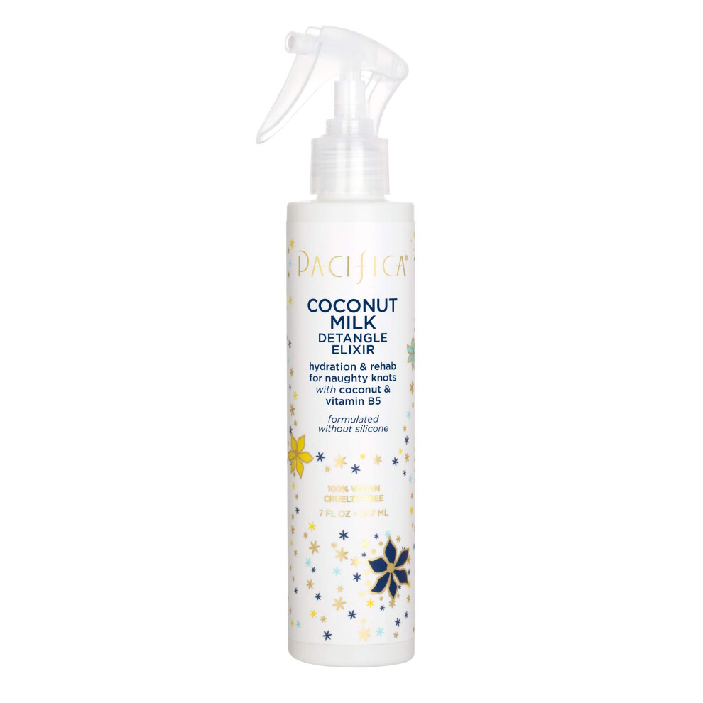 Pacifica Beauty, Coconut Milk Detangle Elixir, Detangler Spray, Leave In Conditioner, Conditioning, Coconut, Vitamin B, Nourishing, Silicone & Sulfat