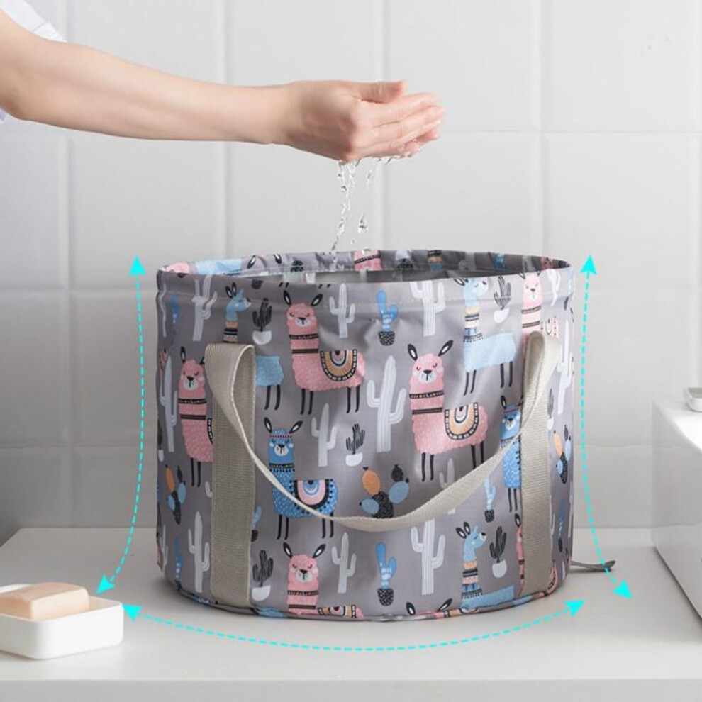 (grey) Portable Outdoor Travel Foldable Folding Camping Washbasin Basin Bucket Bowl Sink Washing Bag Water Bucket Massage Foot