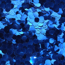 8mm Flat Sequins Royal Blue Metallic Medium Top Hole Made in USA
