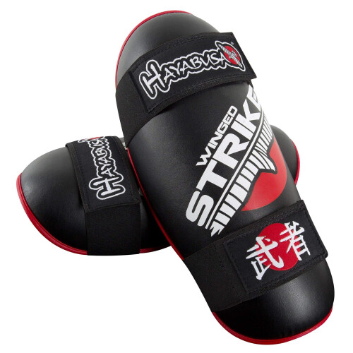 Hayabusa Winged Strike Competition Karate Shin Guards - Black Medium 1