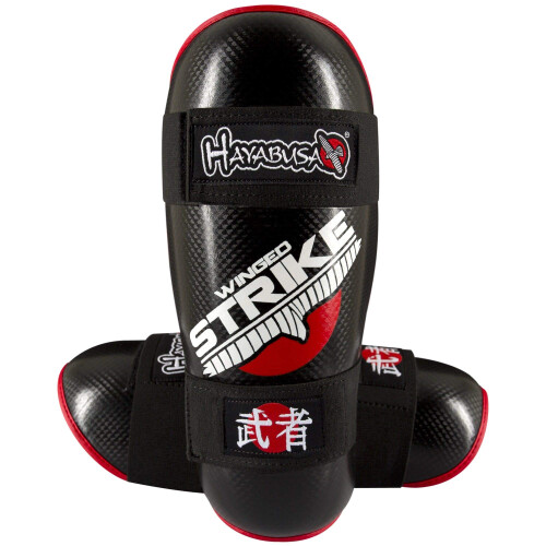 Hayabusa Winged Strike Competition Karate Shin Guards - Black Medium