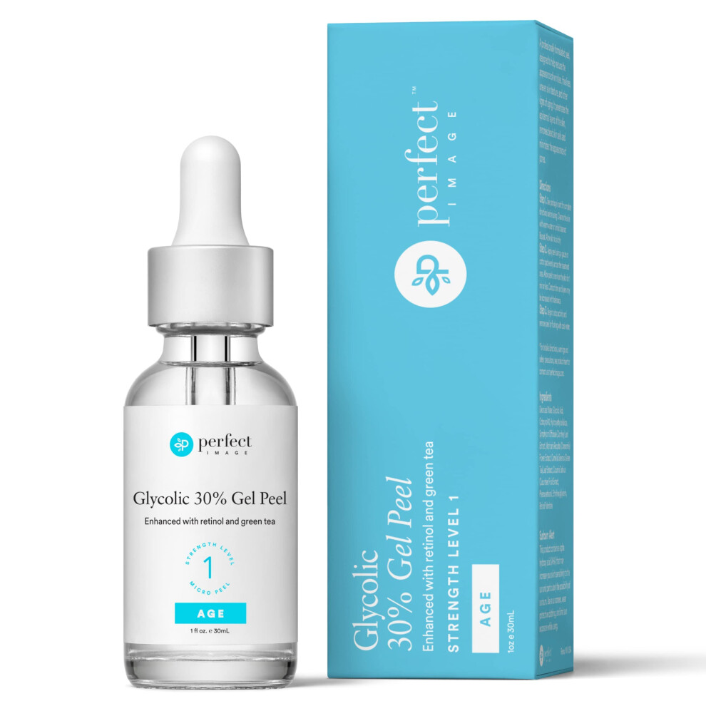 glycolic Acid 30% gel Peel - Enhanced with Retinol and green Tea Extract (Professional chemical Peel)- 1 fl oz 30mL