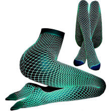 Glow In The Dark Fishnet Stockings,women Sexy Fishnet Tights Thigh High Stocking