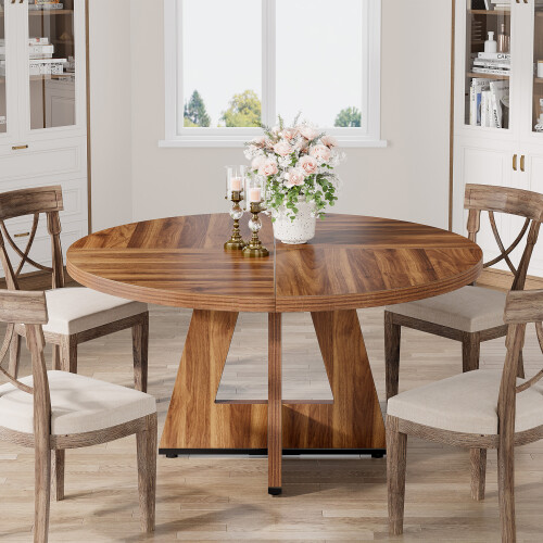 Tribesigns Tribesigns Round Dining Table for Dining Room 120 cm Tables for 4 2