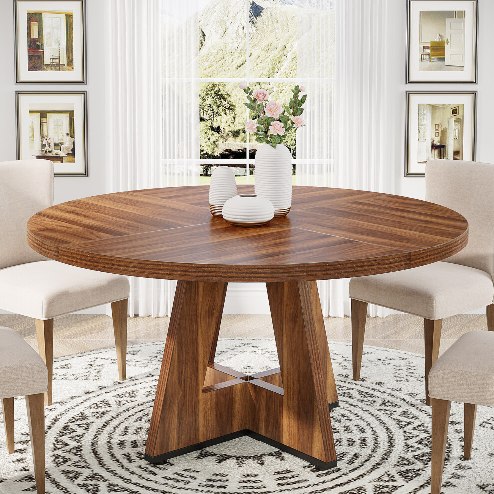 Tribesigns Round Dining Table For Dining Room 120 Cm Tables For 4