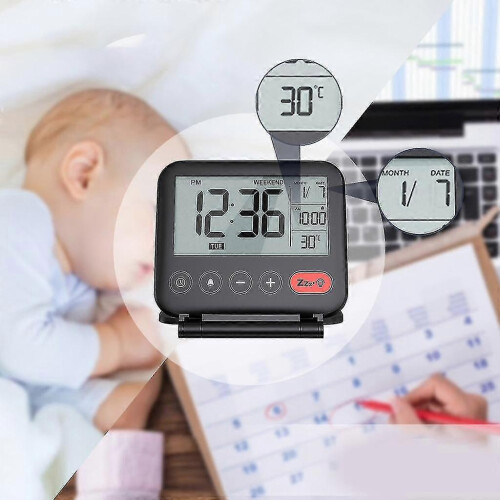 Foldable Digital Travel Alarm Clock Folding Bedside Clock with Snooze Mode 1