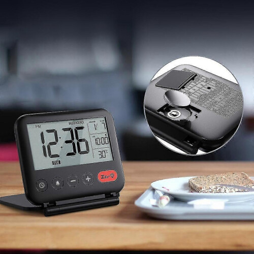 Foldable Digital Travel Alarm Clock Folding Bedside Clock with Snooze Mode 2