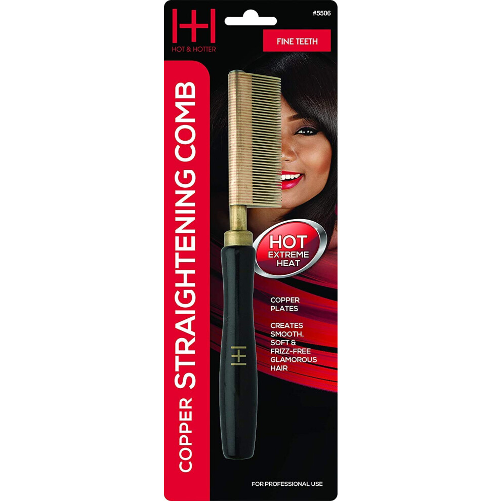Annie Unisex Straightening Comb - Fine Teeth With Copper