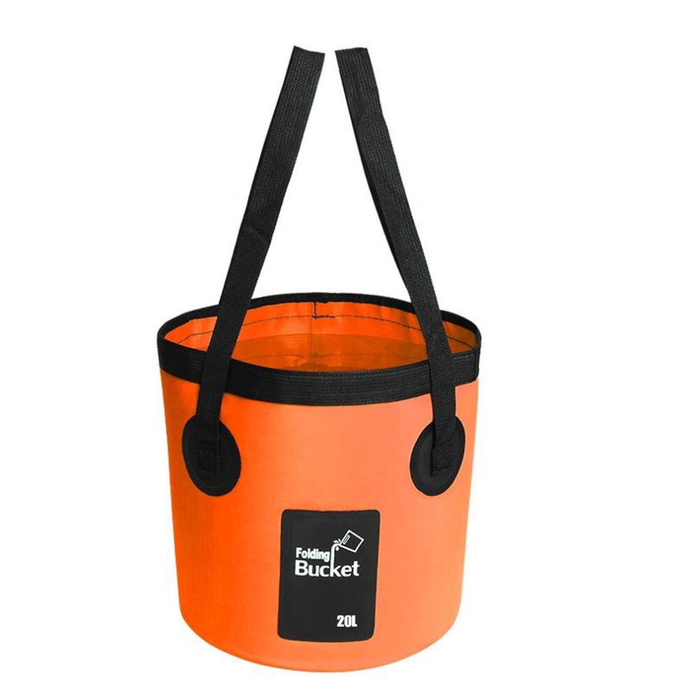 (orange, 20L) Outdoor Collapsible Bucket Basin Folding Bucket Water Tank Fishing Bucket Travel Camping Hiking Fishing Gardening Water Bucket Fishing Bag
