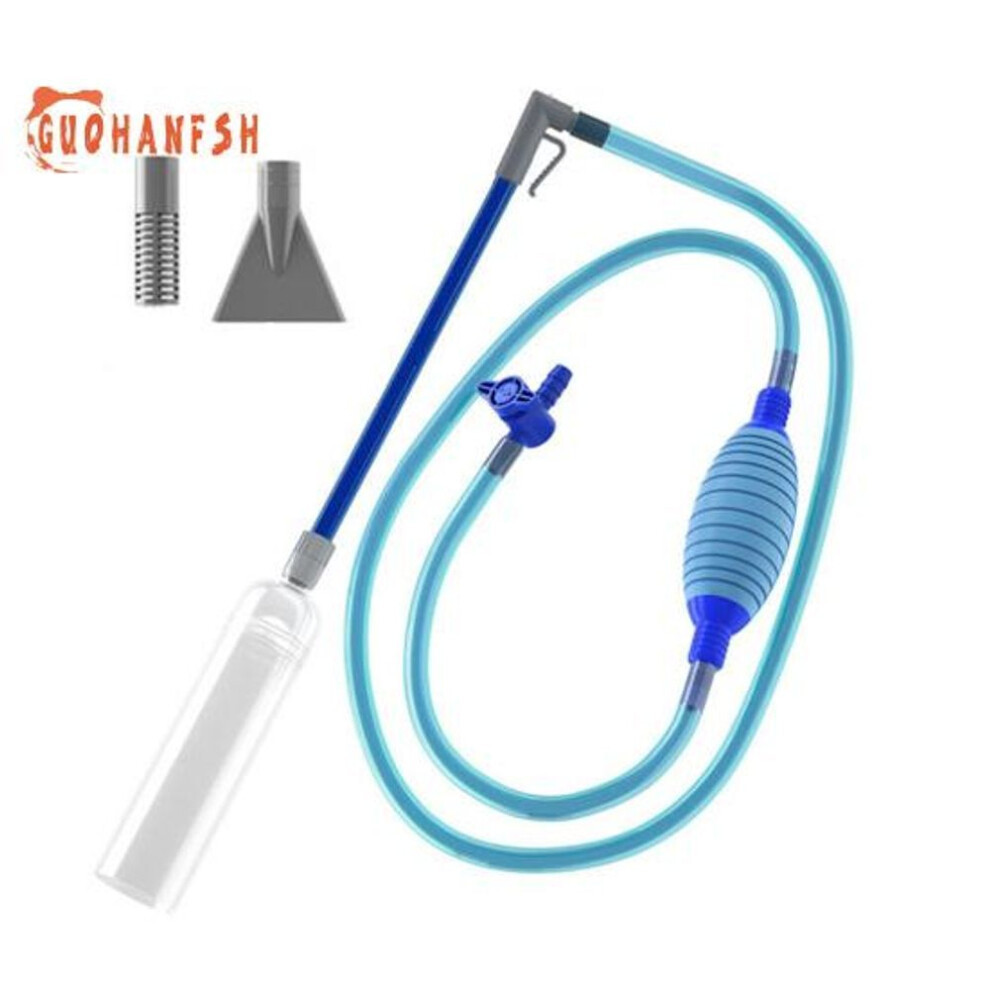 (blue, Short) Swimming Pool Vacuum Cleaner 2nozzle Adapters Clear Siphon Hose Adjustable Valve Detachable Fish Tank Water Change Spa Hot Tub Cordless Manual Cleaner