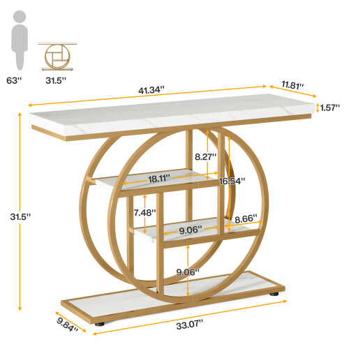 Tribesigns Tribesigns Console Table, 105 cm Industrial 4-Tier Sofa Table 1