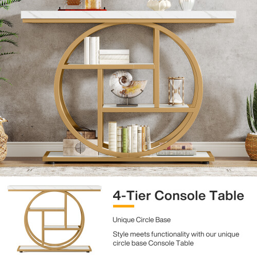 Tribesigns Tribesigns Console Table, 105 cm Industrial 4-Tier Sofa Table 2