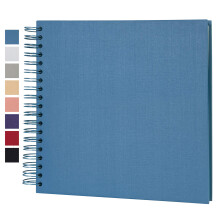 potricher 10 x 10 Zoll DIY Scrapbook-Fotoalbum, Hardcover, Kraftpapier, leere blaue Seite, Hochzeits- und Jubilums-Familienfotoalbum (blau 10 Zoll)