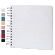 Potricher 20,3 x 20,3 cm groes DIY-Scrapbook-Fotoalbum, Hardcover, Kraftpapier, leere weie Seite, Hochzeits- und Jubilums-Familienfotoalbum (wei,