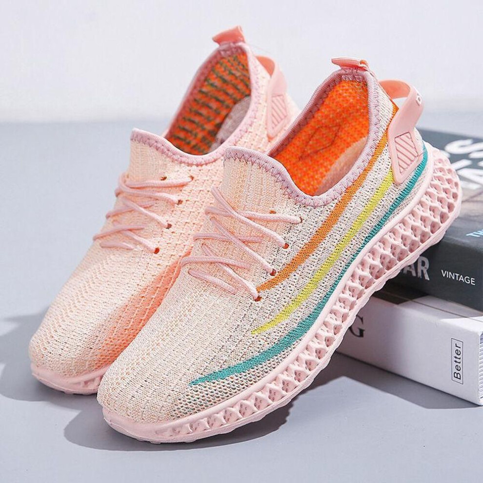 (pink, 36) Order A Size Up Women&apos;s Clearance Shoes Sports Female Students Korean Fashion Shoes Versatile Breathable Running Women&apos;s Shoes