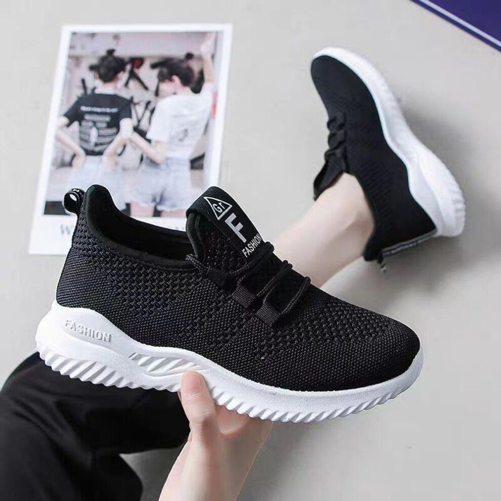 (black, 38) Women&apos;s Sneakers Spring Ladies Flat Shoes Casual Summer Light Mesh Breathable Female Sport Running Shoes