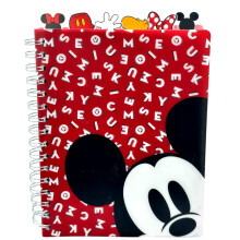 Innovative Designs Disney Minnie und Mickey Mouse Tagebuch-Notizbuch, Spiralbindung, 144 linierte Seiten, 20,3 x 17,8 cm, Rot