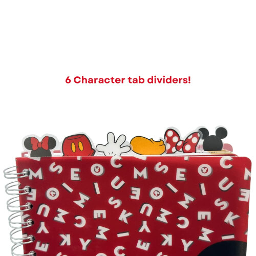 Projetos inovadores Disney Minnie e Mickey Mouse Journal Notebook Spiral Bound 144 P   ginas ladeadas 8 x 7 polegadas vermelhas 1