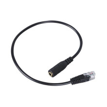 (black) 1pcs Cable Useful Jack 3.5mm Smartphone Headset To Rj9 Phone Adapter