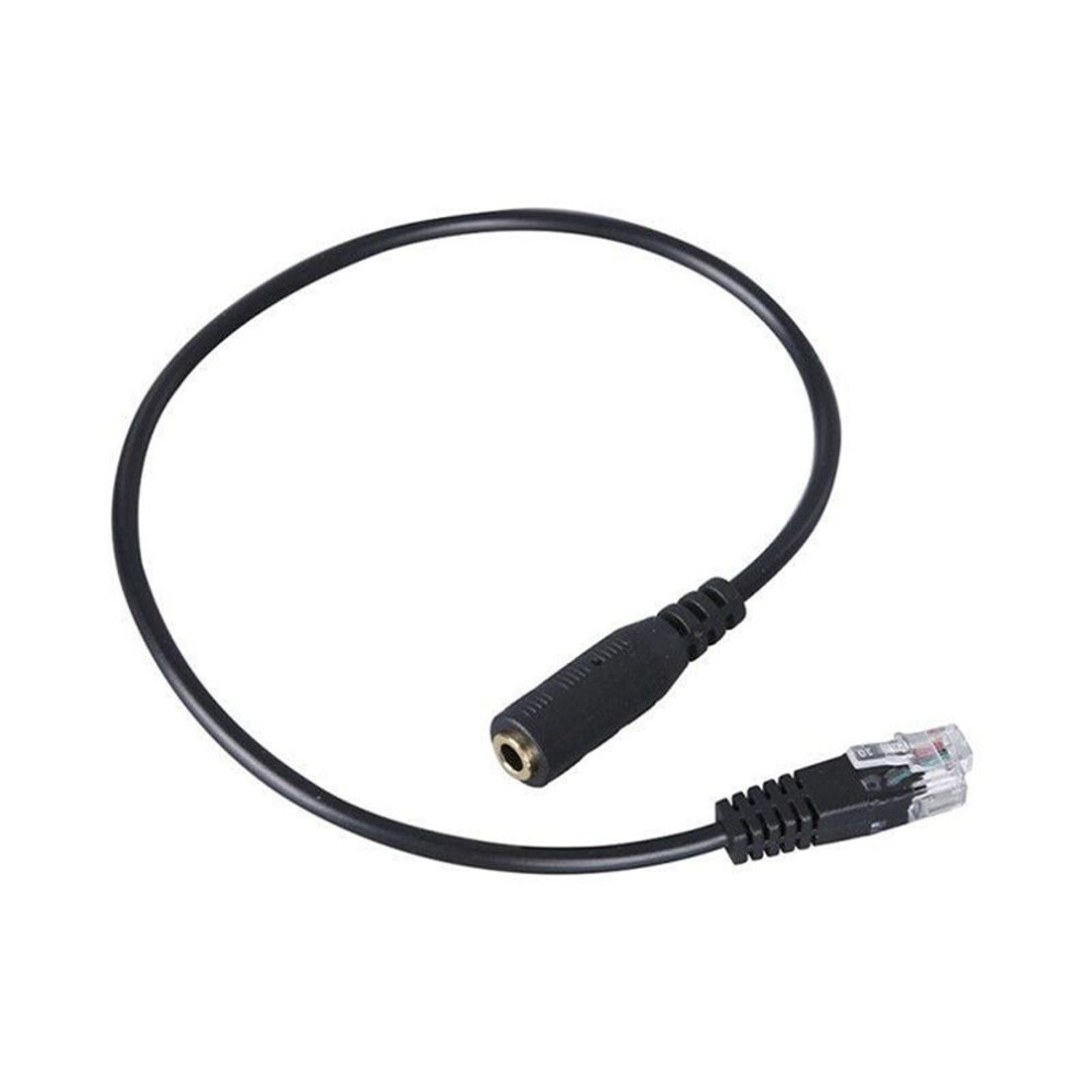 (black) 1pcs Cable Useful Jack 3.5mm Smartphone Headset To Rj9 Phone Adapter