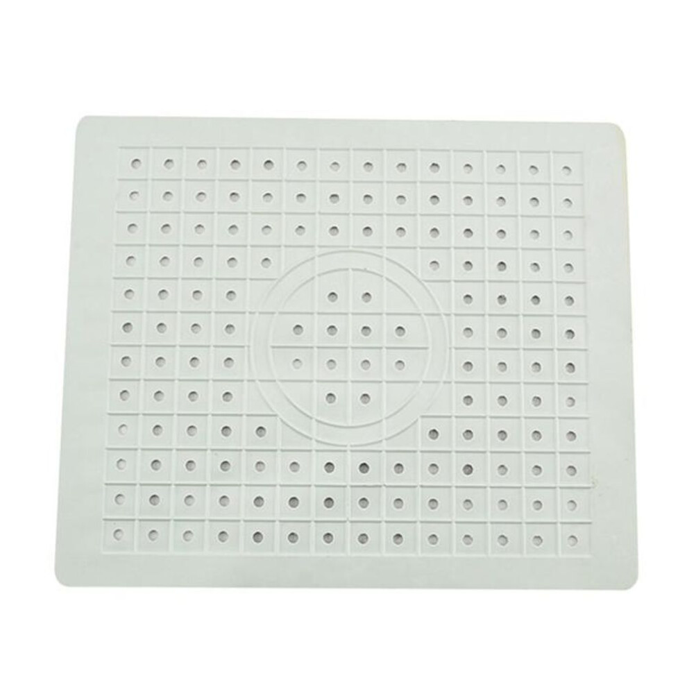 (white, Rectangle) Quick Drain For Non-slip Kitchen Table Soft Rubber Sink Mat Drying Dishes Thermal Insulation Protector