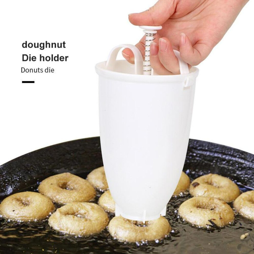 (white, 1PCS) Donut Mould Portable Donut Maker Diy Baking Tools Kitchen Milker Baking Mould Manual Waffle Dispenser Doughnut Machine Easy Fast