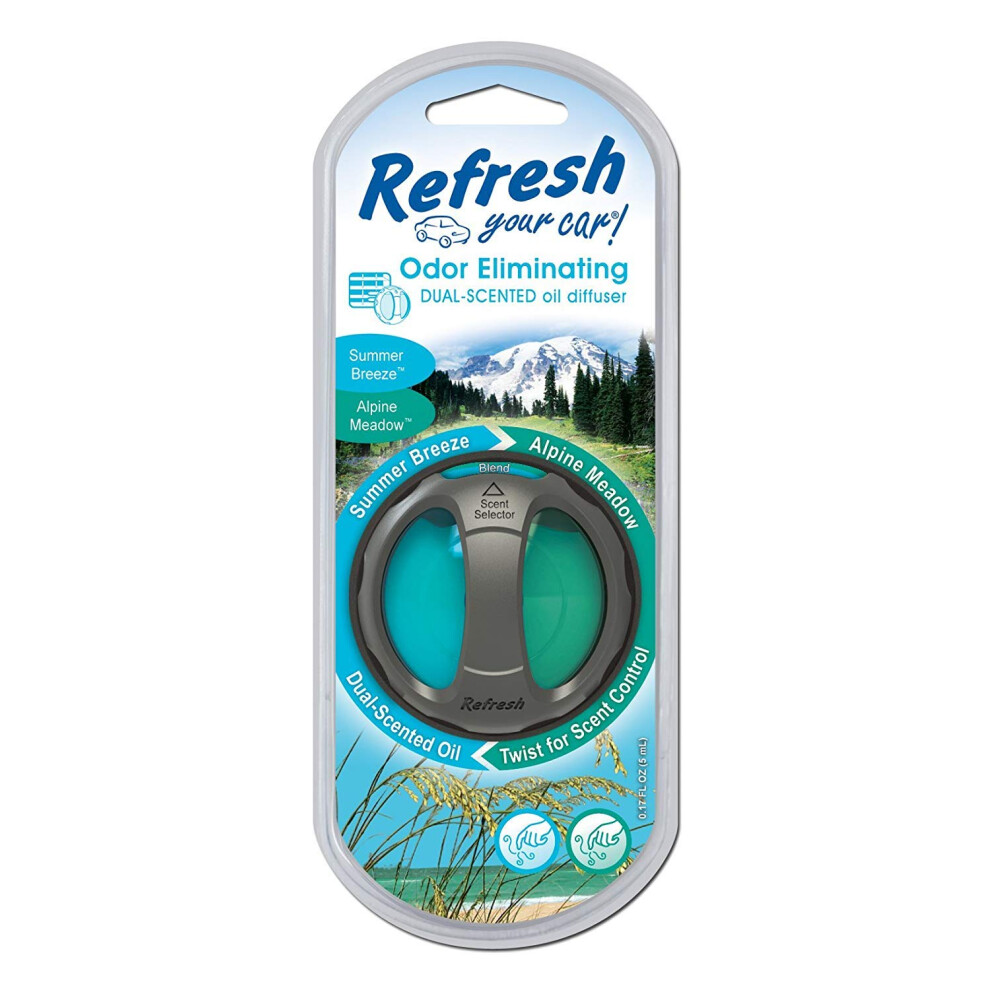 Refresh Your Car! E300864804 Dual Scent Diffuser, Alpine Meadow/Summer Breeze 012844090208