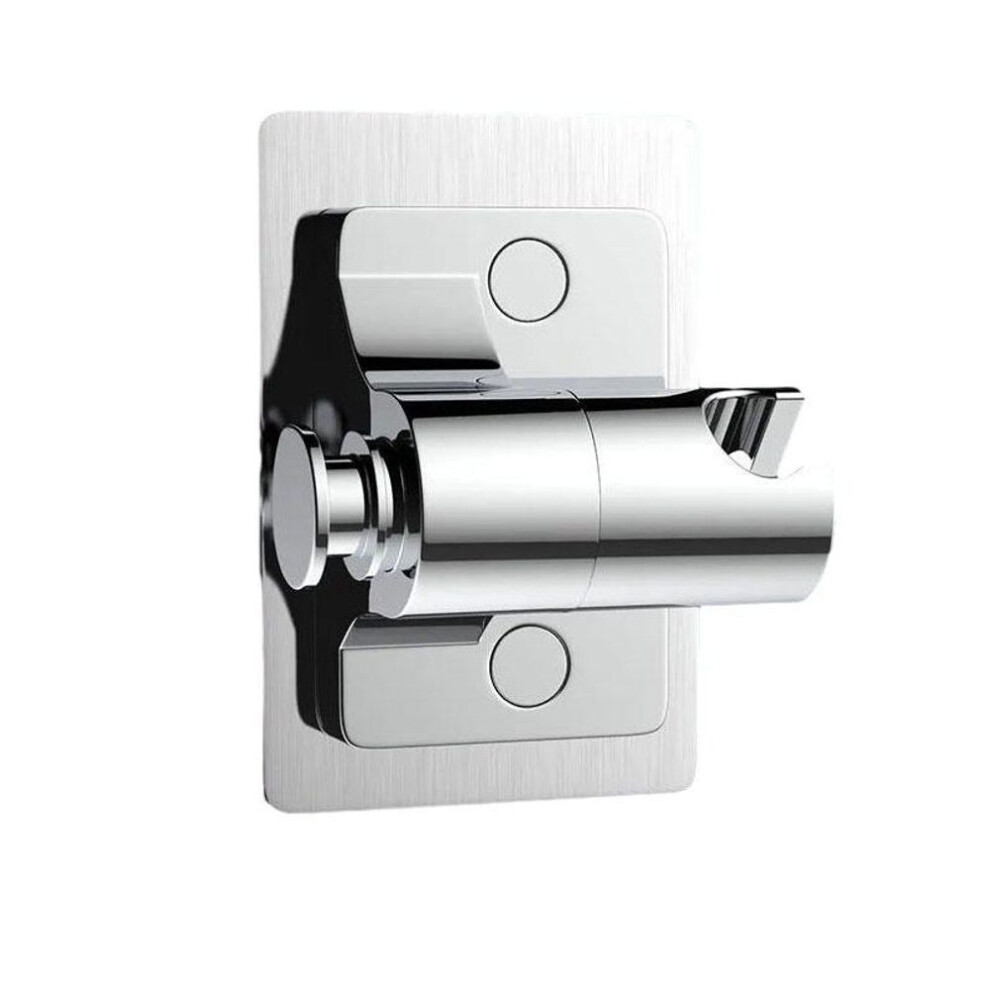(silver) 360-degree No Drill Showerhead Bracket Shower Head Holder Bathroom Rain Shower Mount Adjustable Shower Wall Base