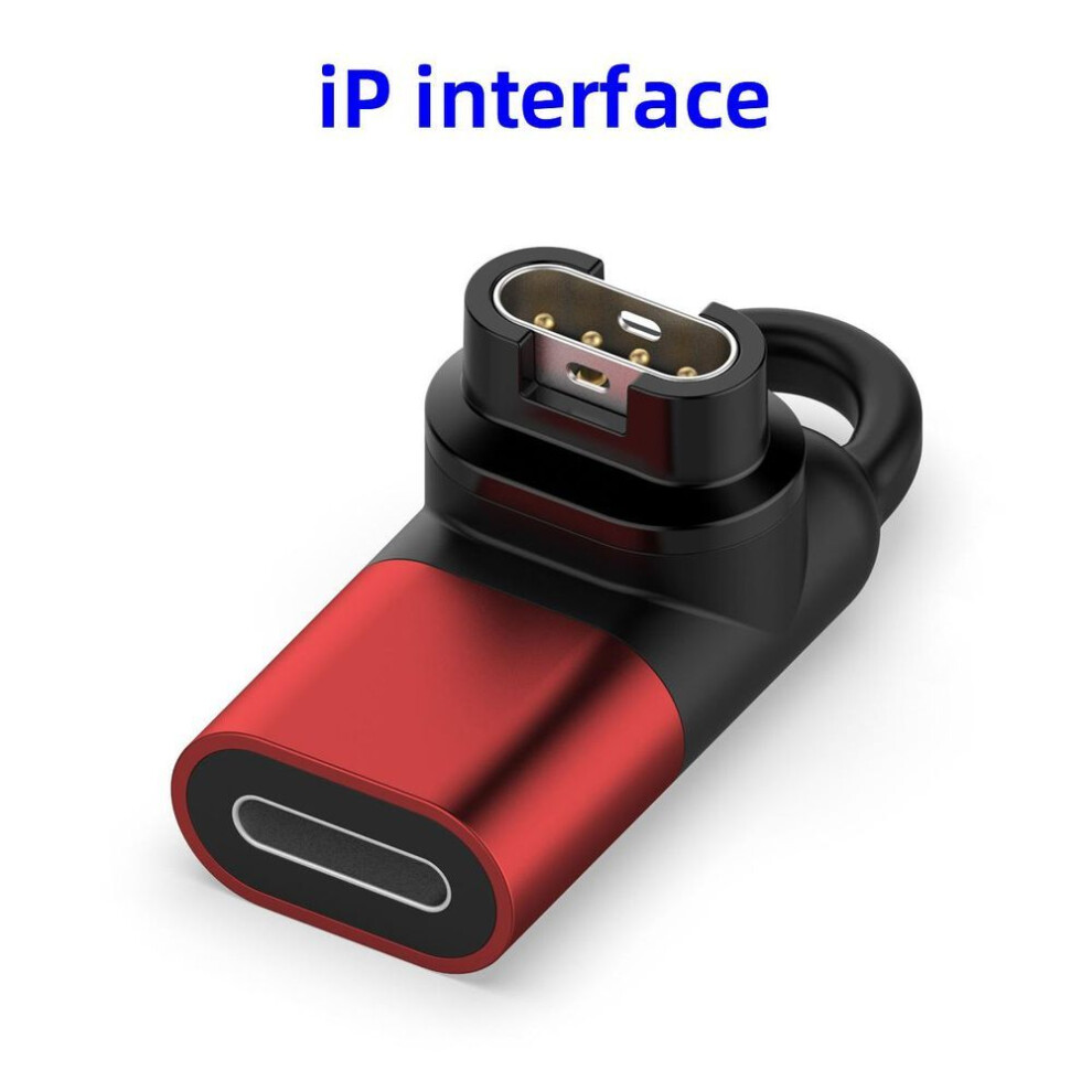 (red, IP Interface) Fonken Type C/micro/ios Usb Female To 4pin Garmin Charger Adapter For Garmin Smart Watch Charging Converter