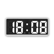 (white) Voice Control Digital Alarm Clock Teperature Snooze Night Mode Desktop Table Clock 12/24H Anti-disturb Funtion LED Clocks Watch