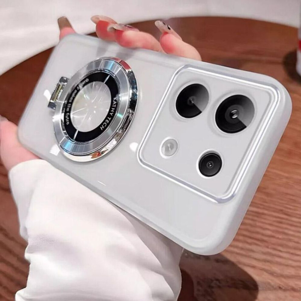 (, Xiaomi 13T Pro) For Xiaomi 14T Pro 14 T Magsafe Magnetic Stand Holder Silicone Case On For Xiaomi 12T 13T 14Tpro Mi14 Ultra Clear Transparent White 3021775358865