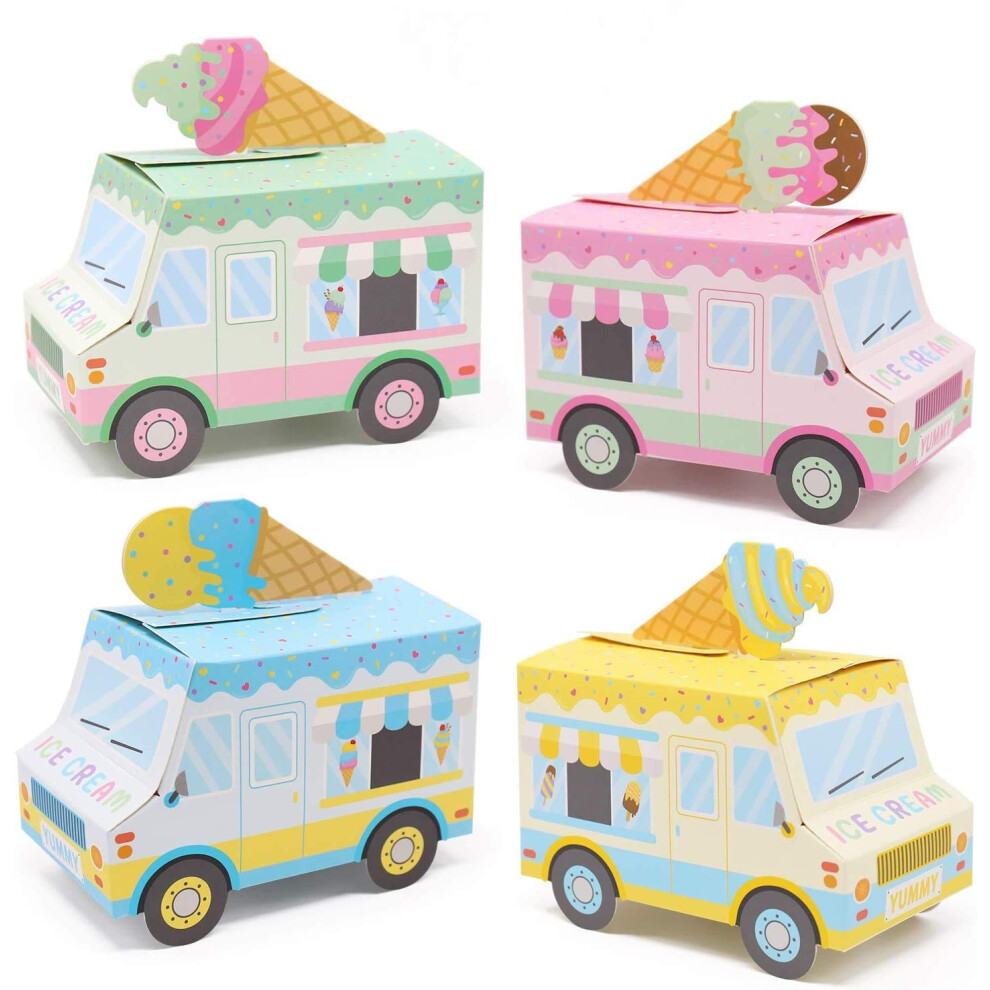 Bo?Tes ? Cadeaux Pour F?Te De Cr?Me Glac?E Bo?Tes ? Friandises En Forme De Camion De Cr?Me Glac?E ?T? G-image