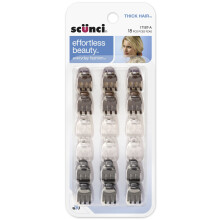 Scunci Effortless Beauty Thick Hair Mini Jaw Clips 1 cm Pack of 18