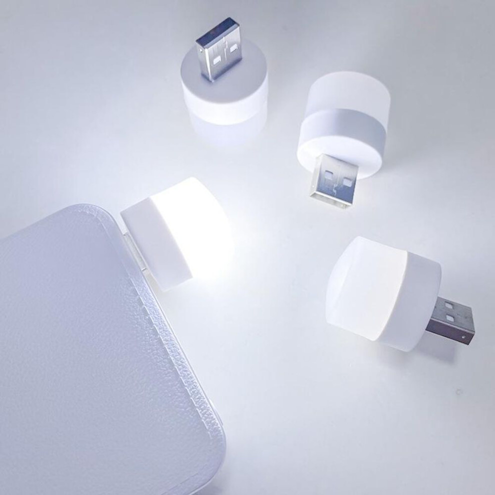 (white, White Light) Usb Plug Lamp Mini Night Light Computer Mobile Power Charging Small Book Lamps Led Eye Protection Reading Light Desk Lighting