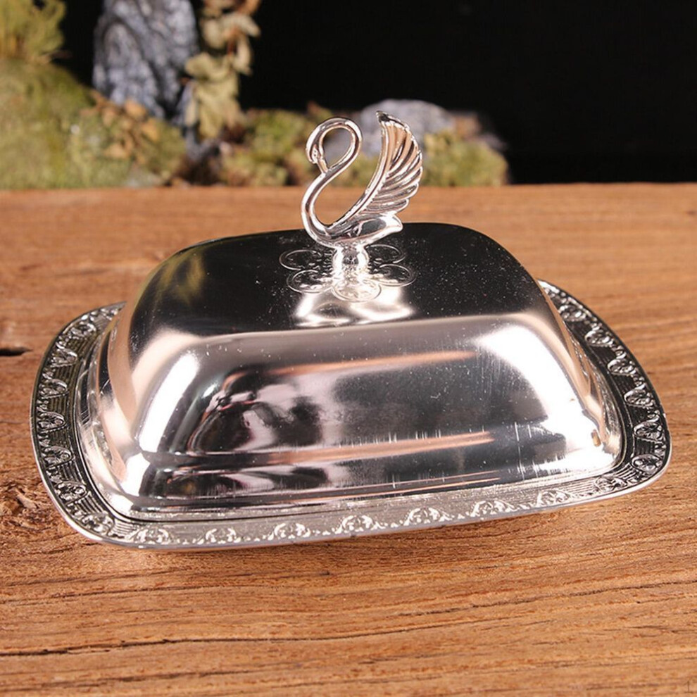 (as the picture, B-Silver) Butter Dish Box, Snack Tray Serving Kitchen Dinnerware For Wedding Restaurant