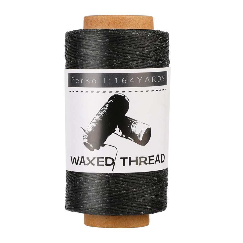 Jupean Gewaxte Draad, 150m / 164 Yards Zwarte Leer Gewaxte Draad