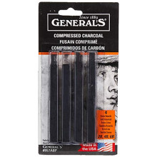 General Pencil 957ABP Compressed Charcoal Sticks 4/Pkg-Sort - Soft Assorted