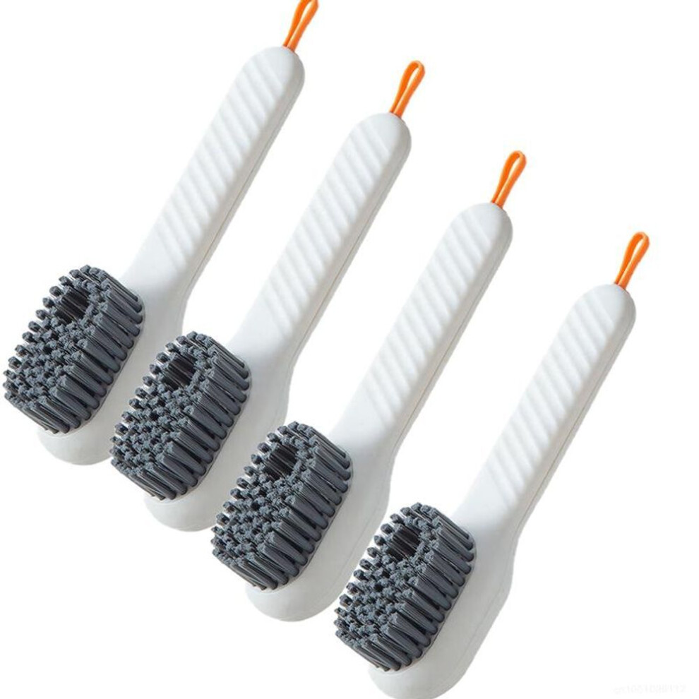 (white, 4pcs) 1-6pcs Shoes Brush Automatic Liquid Discharge Multifunction Press Out Shoes Cleaner Soft Bristles Clothes Brushes Cleaning Tool