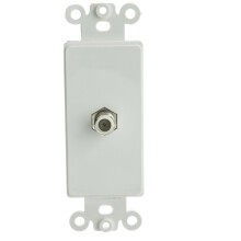 Decora Wall Plate Insert White F-pin Coaxial Coupler F-Pin Female