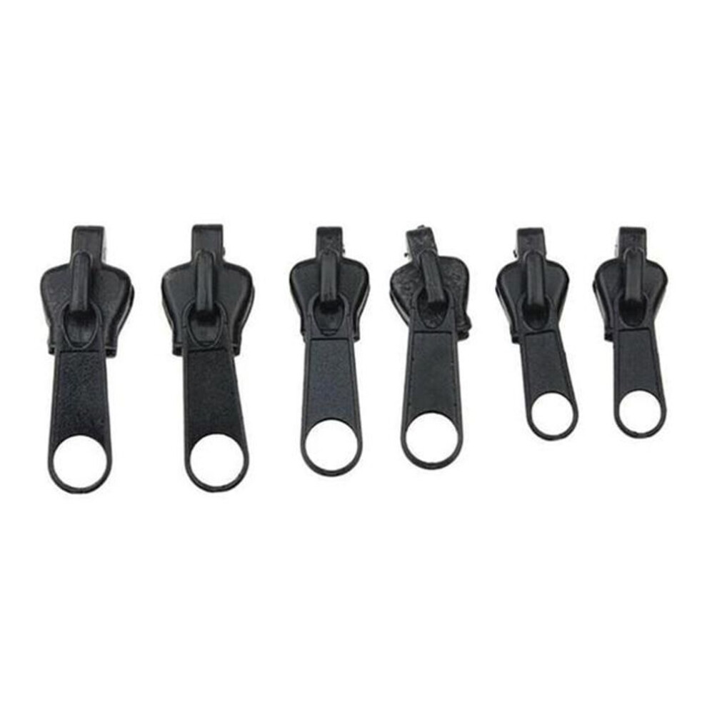 (black) New 6pcs Instant Zipper Universal Instant Fix Zipper Repair Kit Replacement Zip Slider Teeth Rescue New Design For Diy Sew