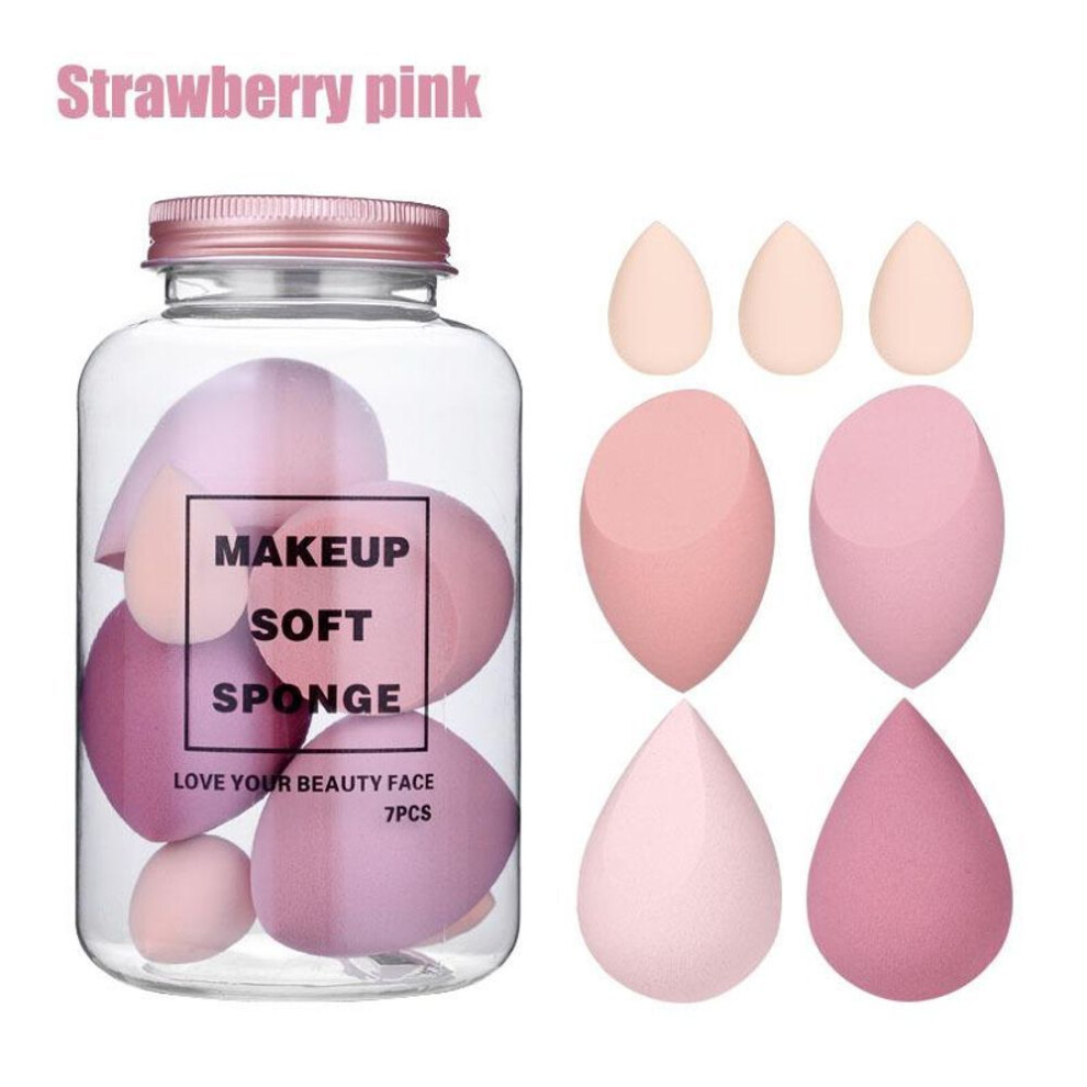 (pink) 7pcs Make Up Beauty Blender Makeup Sponges Set Sponge Powder Puff For Foundation Cream Concealer Tools Face Cosmetic