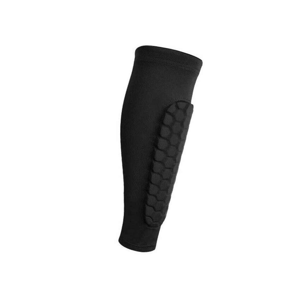 (black, XL) 1pc Honeycomb Football Shin Guards Professional Sports Soccer Shields Legging Pads Sleeves Adult Training Gear Support Protector