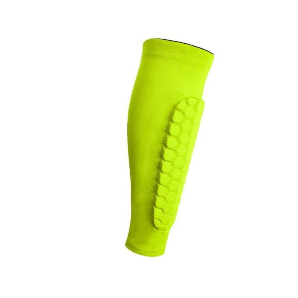 (green, L) 1pc Honeycomb Football Shin Guards Professional Sports Soccer Shields Legging Pads Sleeves Adult Training Gear Support Protector